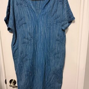 Blue Textured Women's Dress